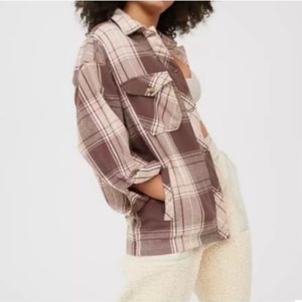 Aerie Offline Flannel Button Down Shacket - Like New
